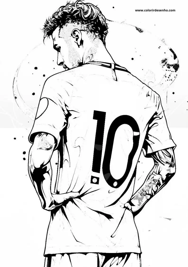 neymar standing back turned wearing jersey number 10