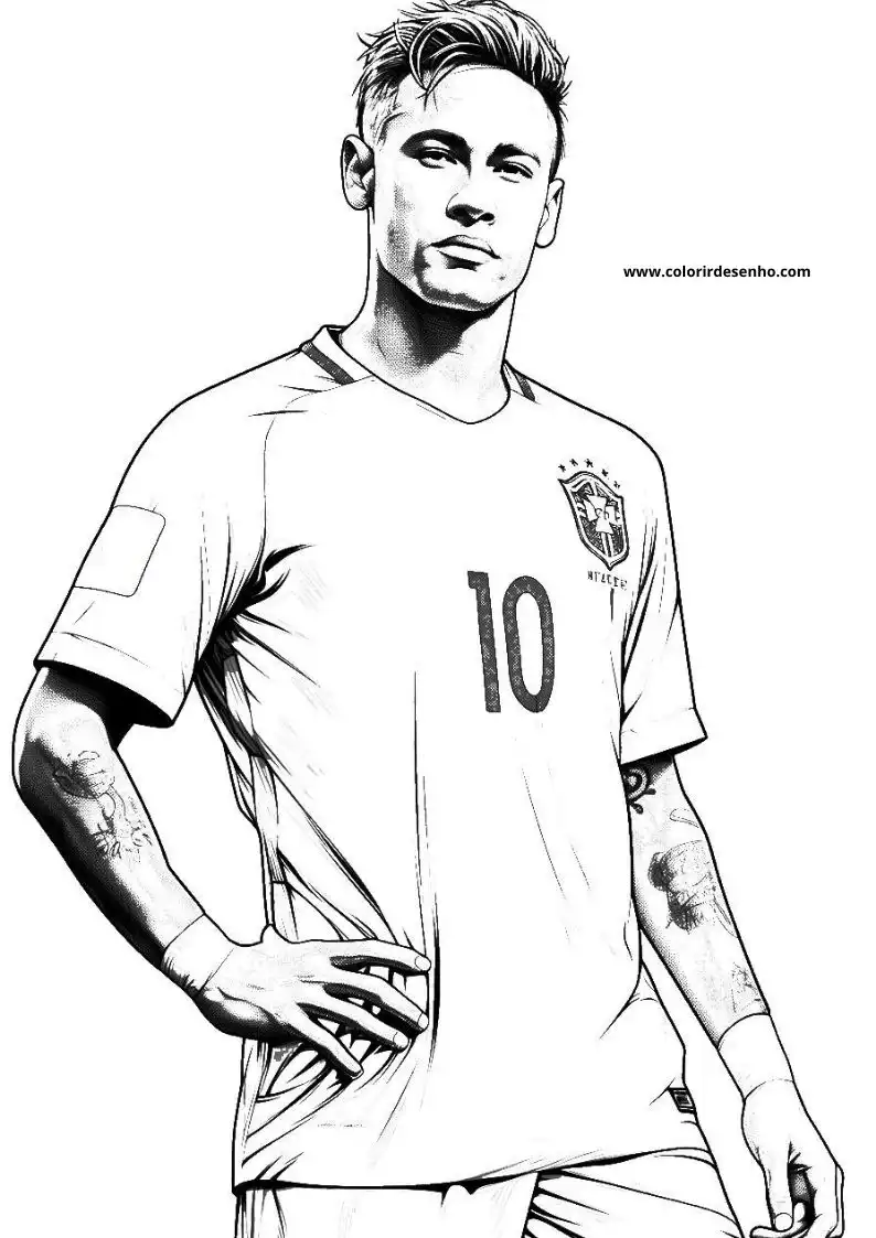 neymar standing confidently in soccer jersey number 10