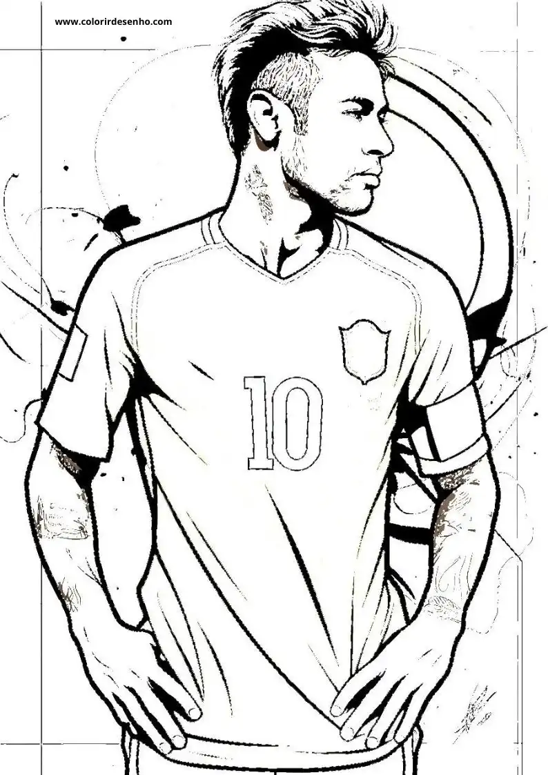 neymar standing in soccer jersey number 10 with hands on hips