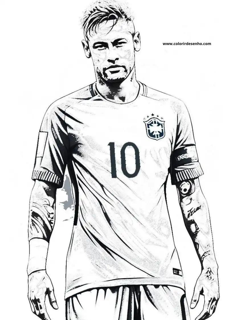 neymar standing in soccer uniform
