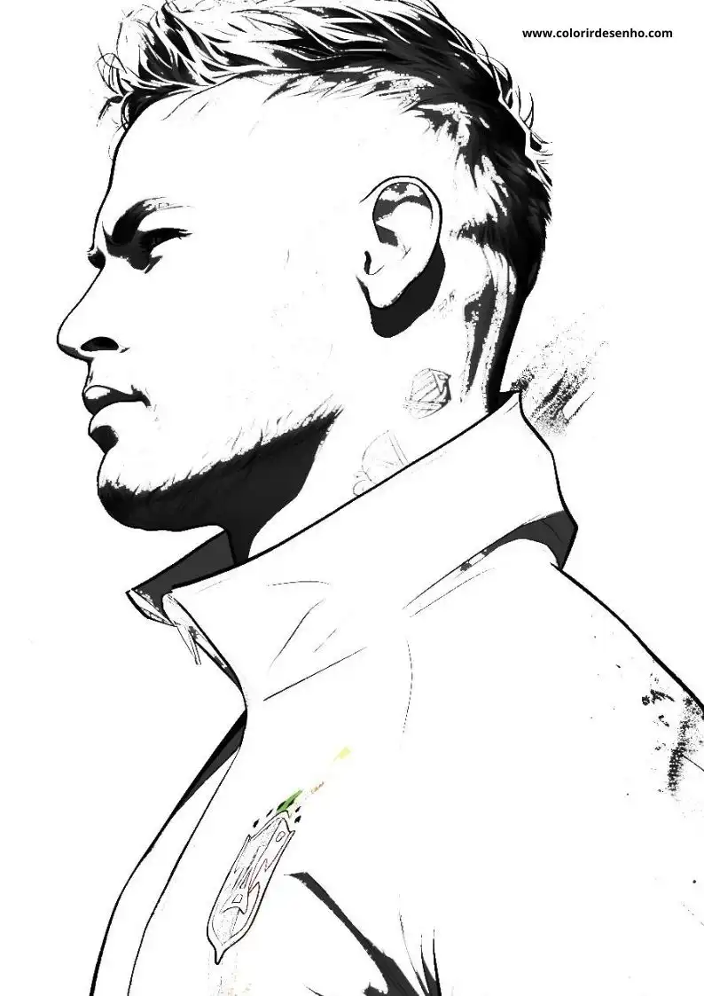 neymar wearing a jacket looking to the side hair styled in a messy manner