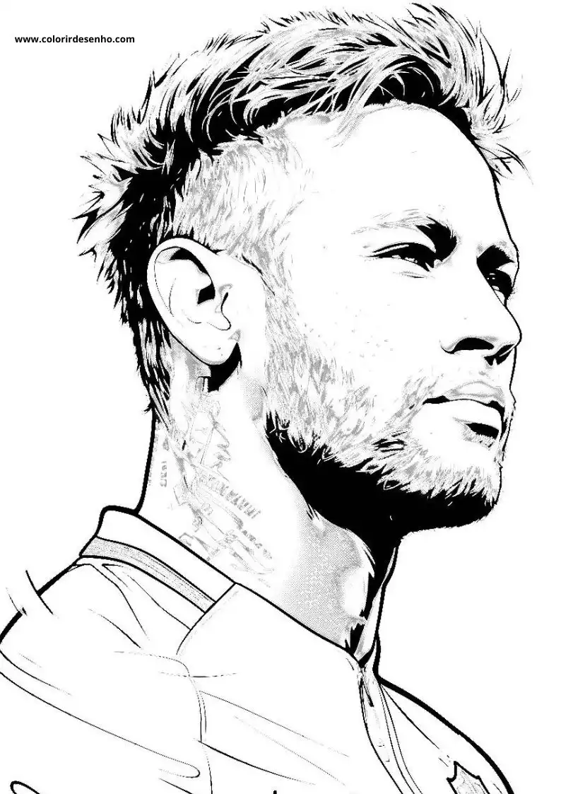 neymar wearing a shirt side profile view short hair visible neck tattoo