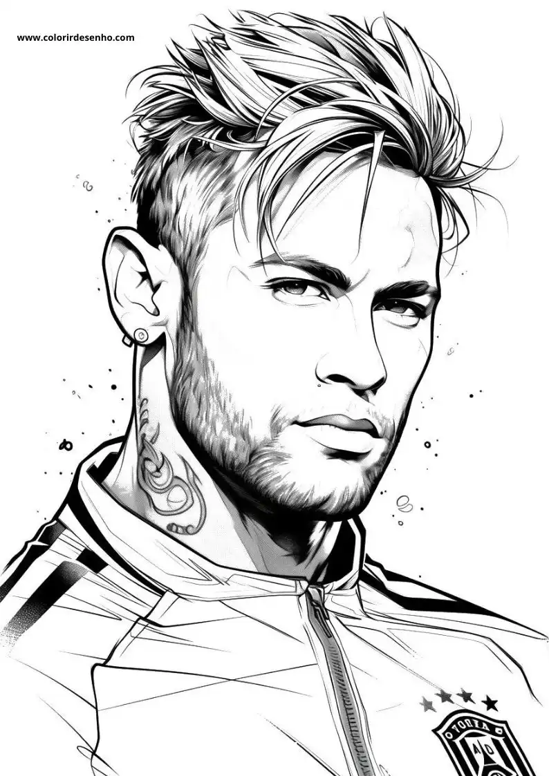 neymar wearing a soccer jersey and looking confident