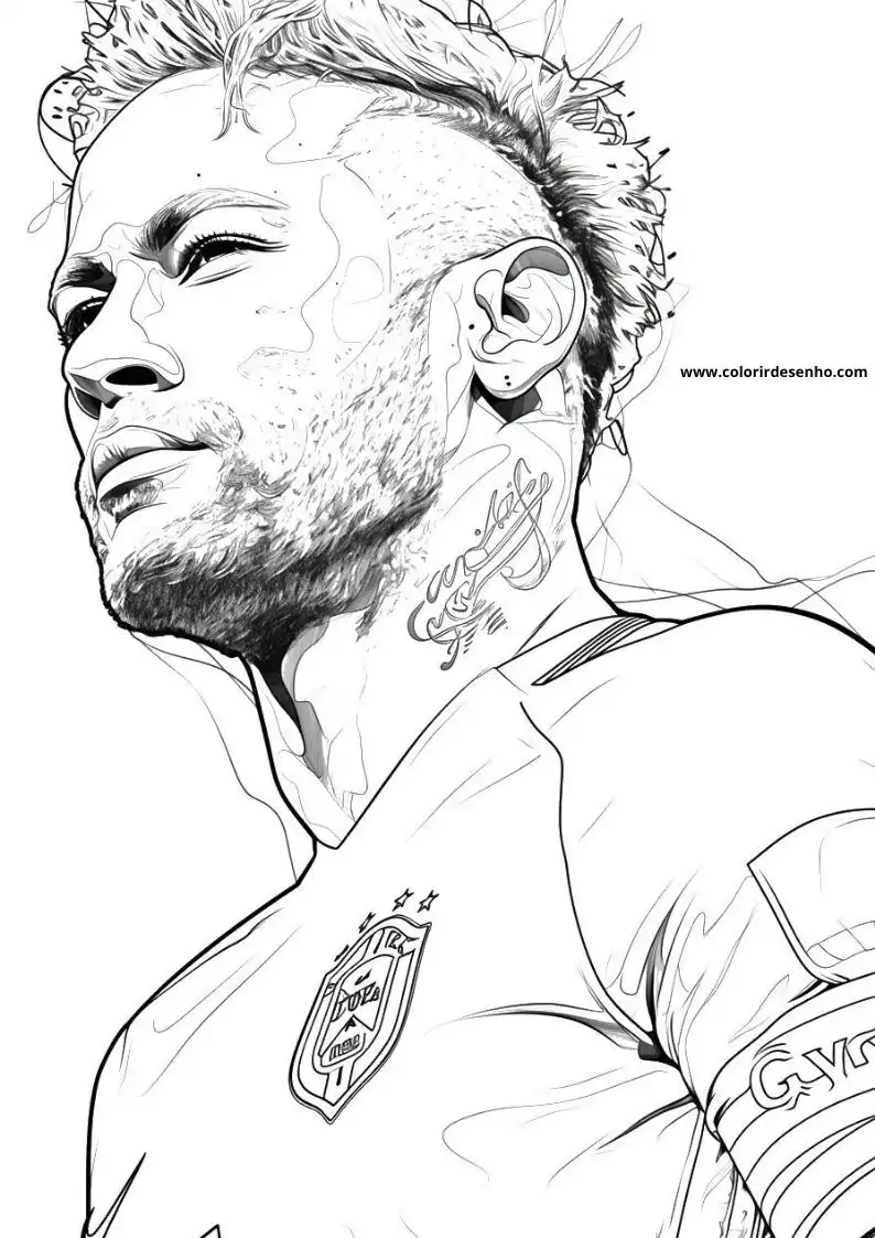 neymar wearing jersey and looking away