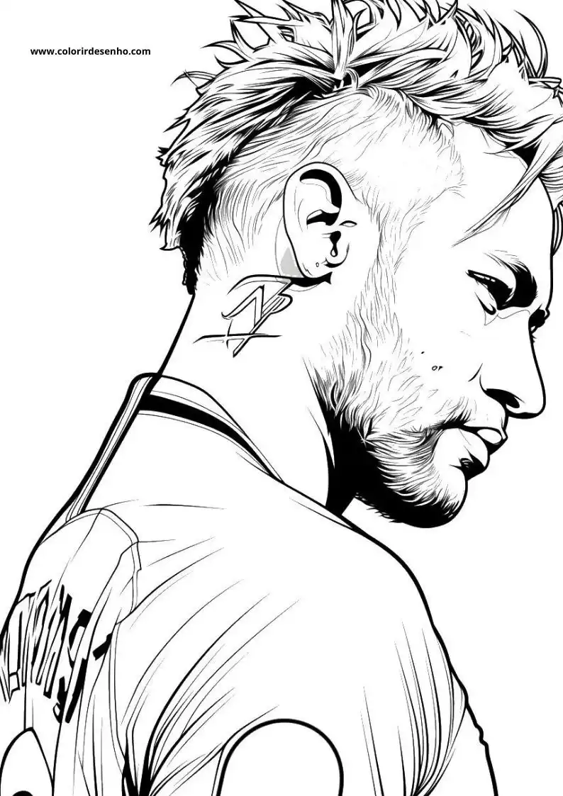 neymar wearing jersey and looking over shoulder