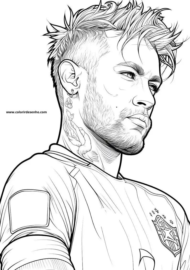 neymar wearing jersey and looking to side