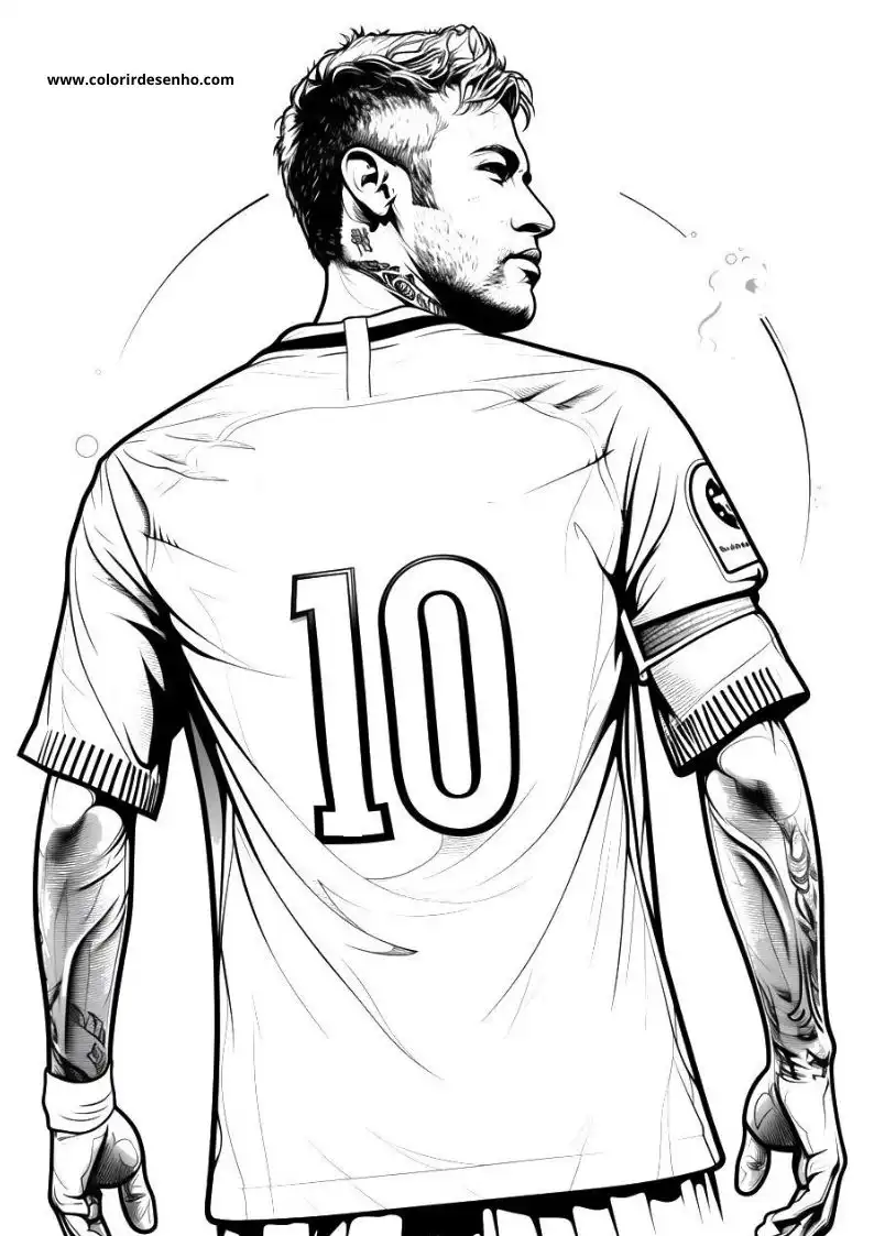 neymar wearing jersey number 10 standing side profile view