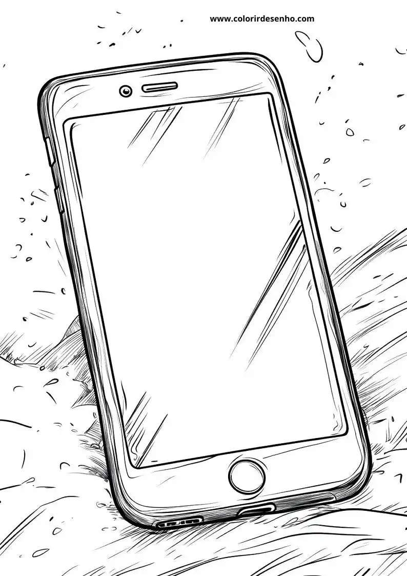phone lying on a textured surface with scattered dots around it