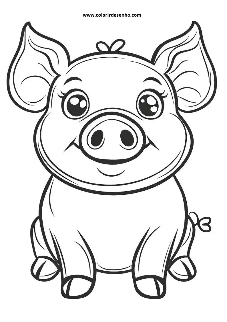 pig sitting contently with bow on head in farm setting