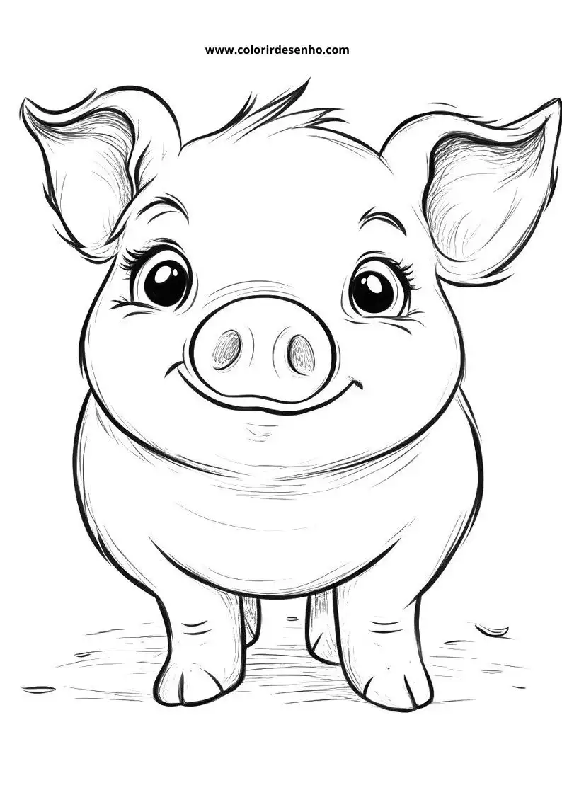 pig standing on grass