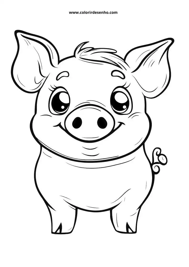 pig standing upright smiling wearing a heart shaped necklace