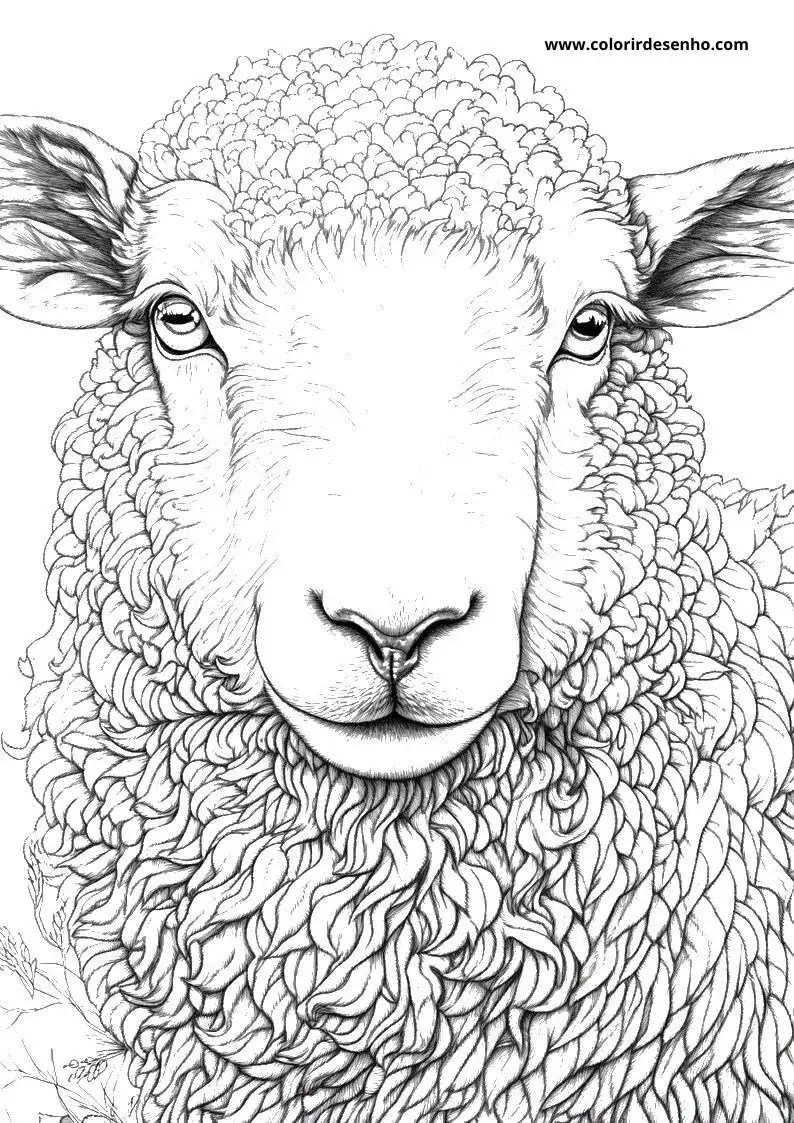 sheep close up face detailed