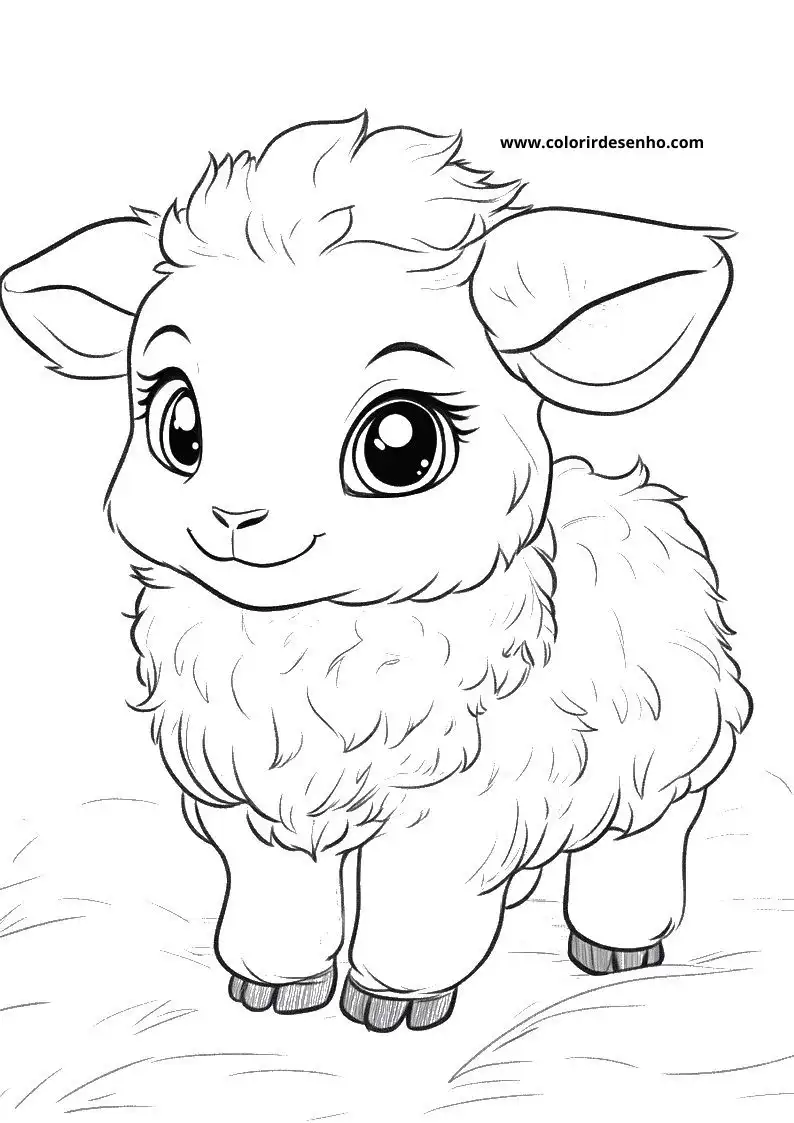 sheep standing in grass with small black shoes on its hooves