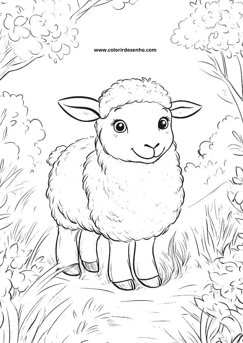 sheep standing in grassy field smiling at viewer