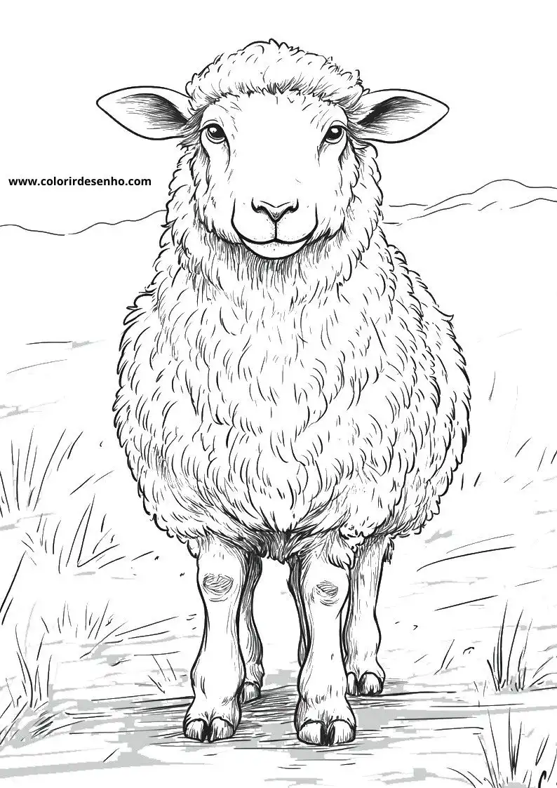 sheep standing on a grassy path in a field