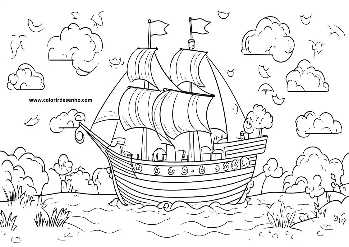 ship sailing on calm waters near rocky shores with grassy rocks in foreground