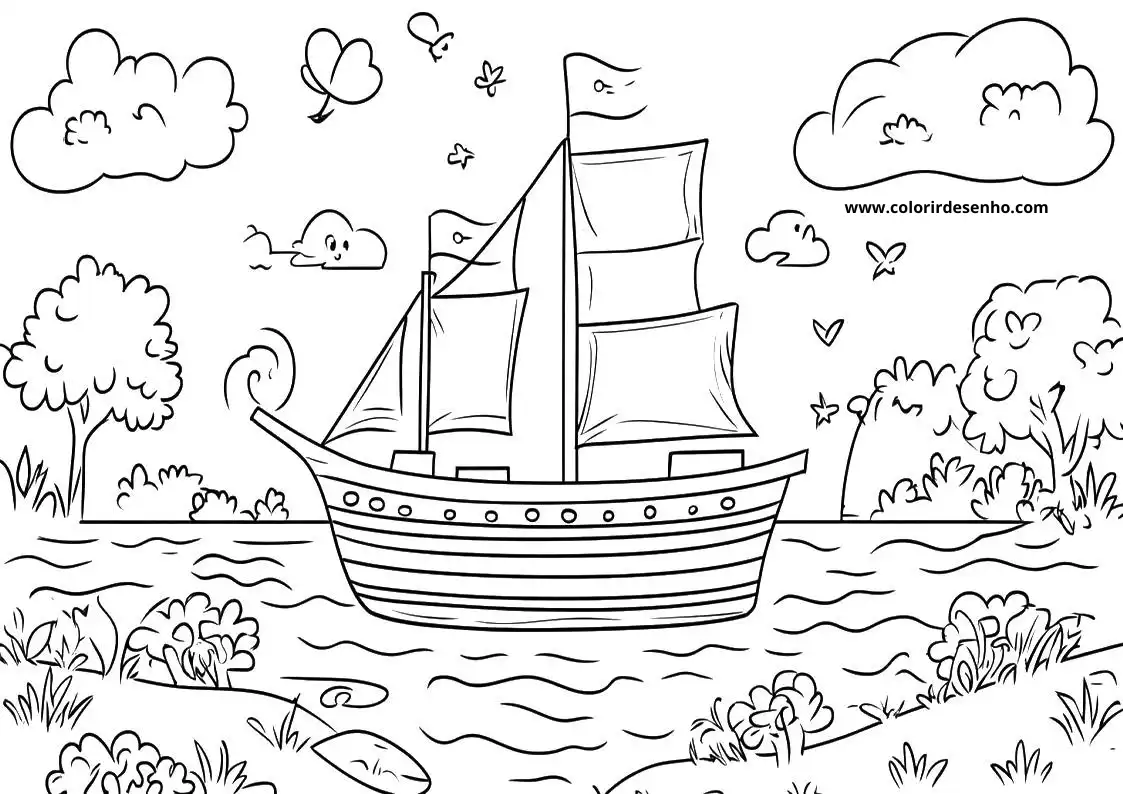 ship sailing on calm waters under a cloudy sky