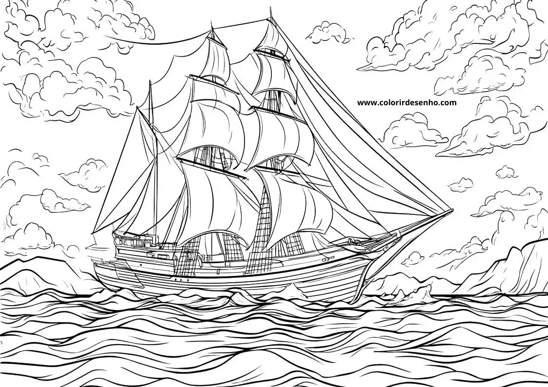 ship sailing on choppy waters under cloudy skies