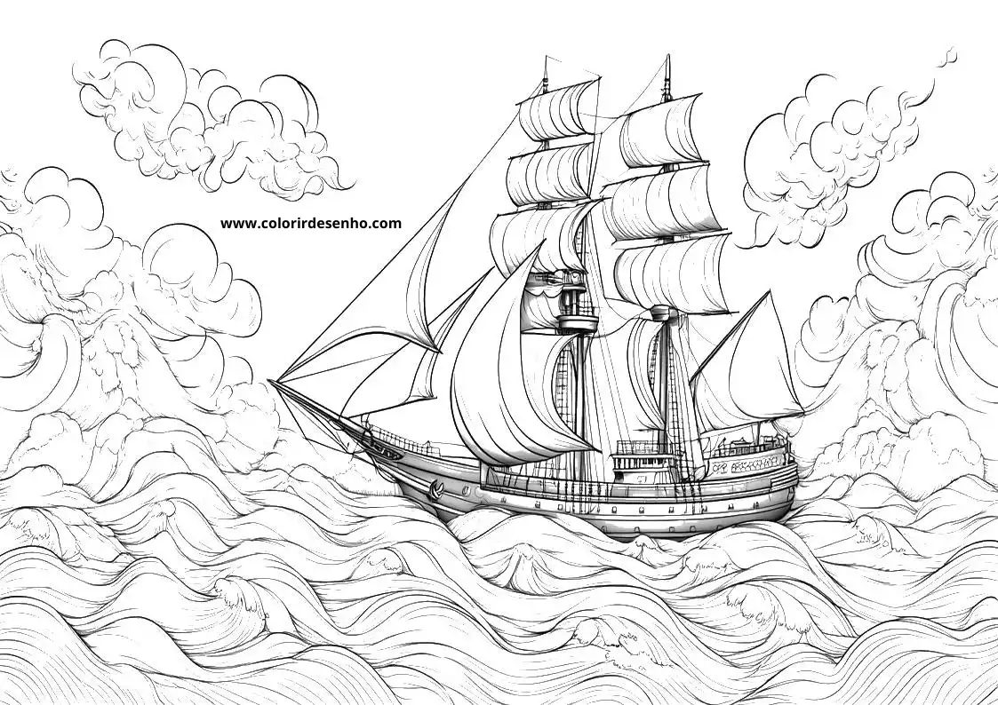 ship sailing on stormy seas