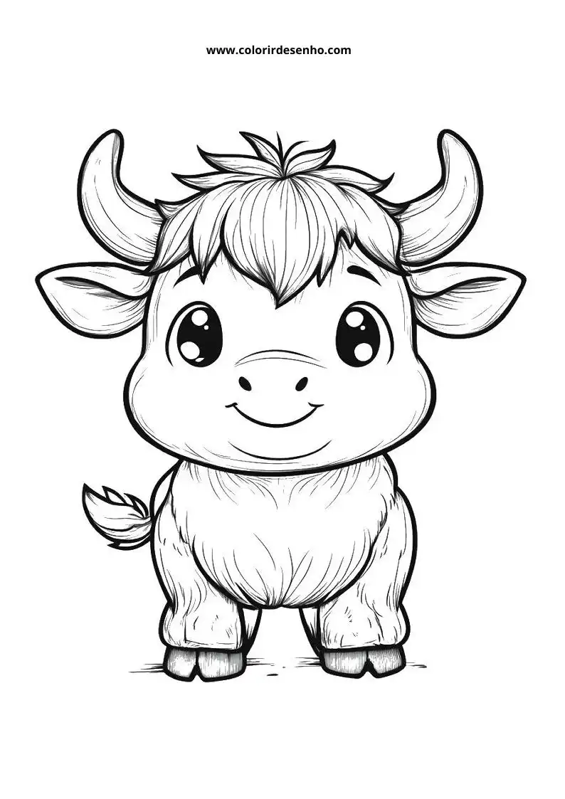 small bull standing happily on grassy ground