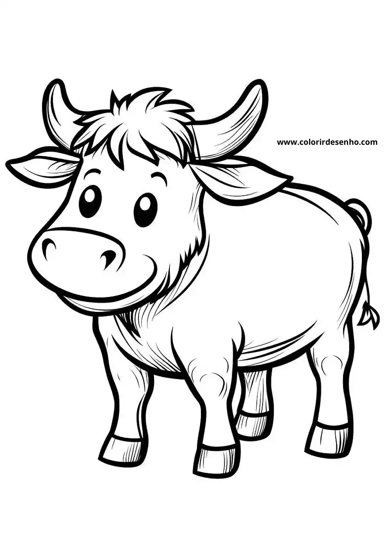 small bull standing on grass with small horns and smiling face