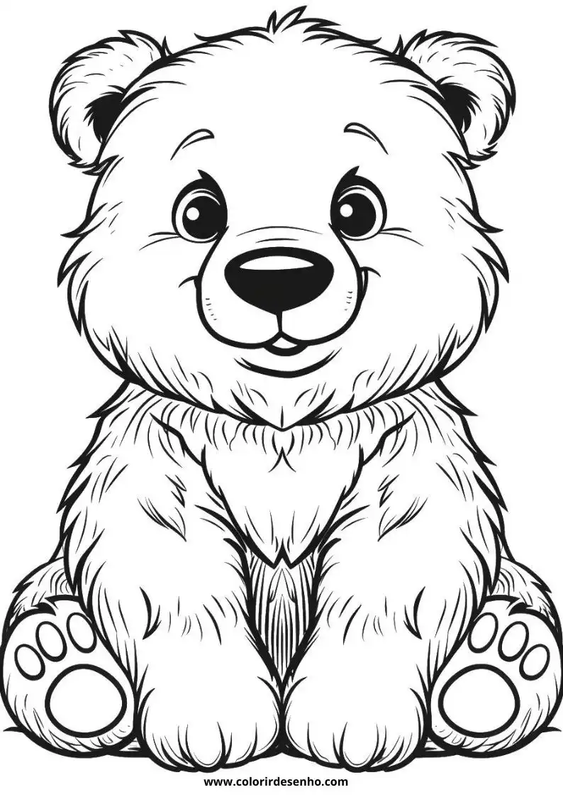 teddy bear sitting upright with large round ears black nose and paw pads visible