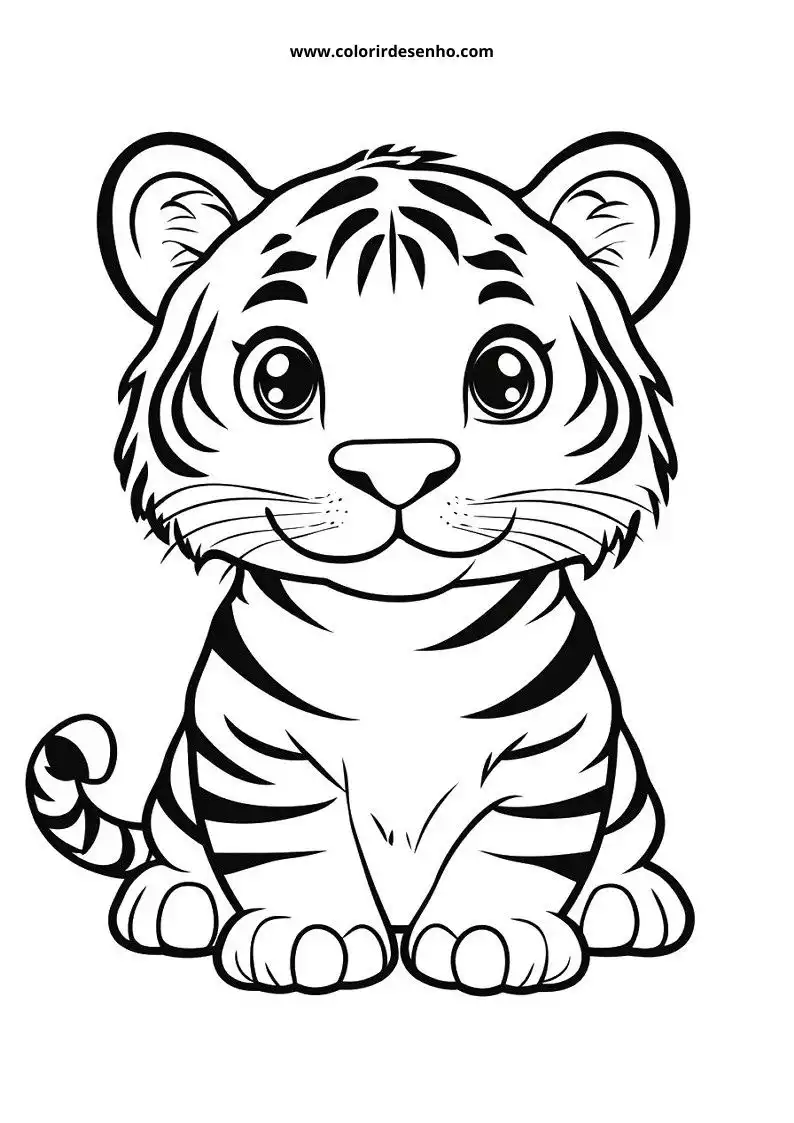 tiger cub seated contently on grass