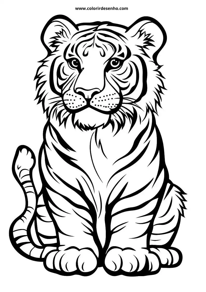 tiger cub sitting alertly in grassy area stripes visible