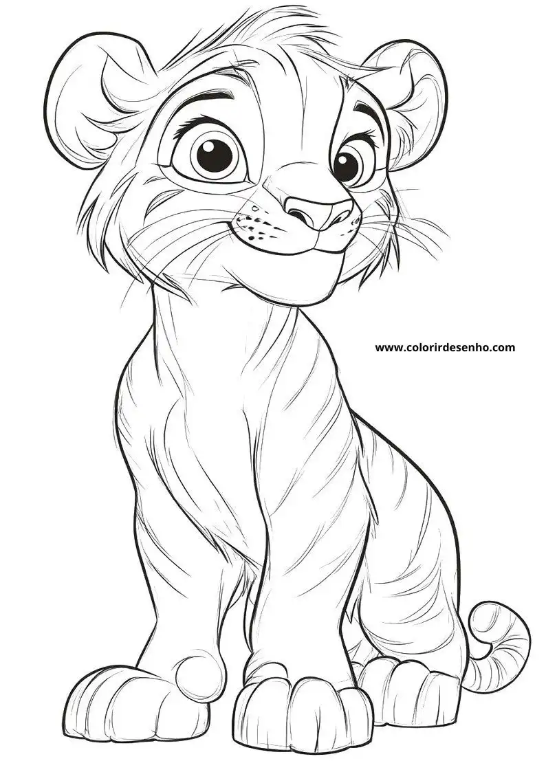 tiger cub sitting alertly with stripes visible on fur