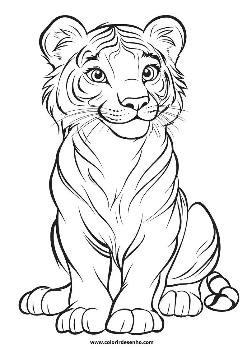tiger cub standing alertly on rocky terrain with sharp eyes looking forward
