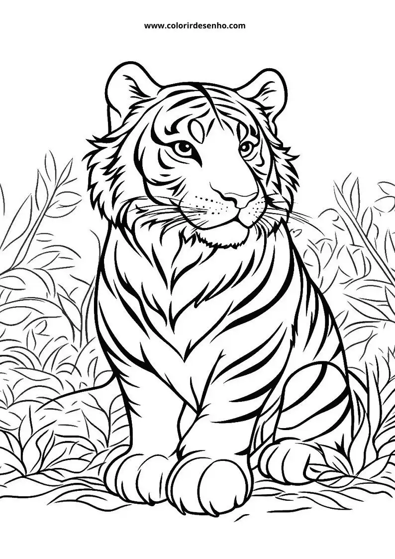 tiger sitting in jungle