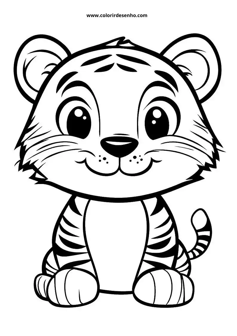 tiger sitting on floor smiling