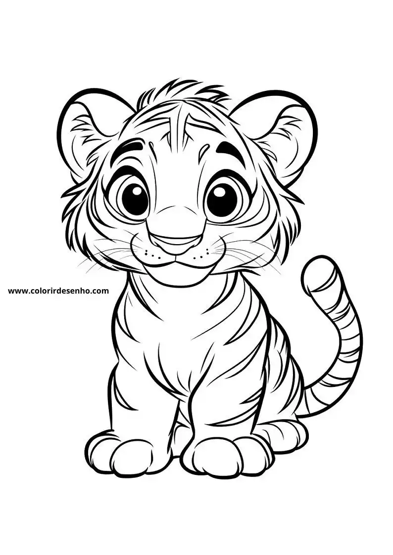 tiger sitting upright smiling