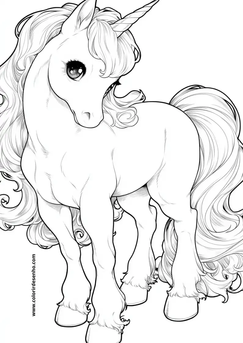 unicorn with flowing mane and tail standing on hind legs setting not visible