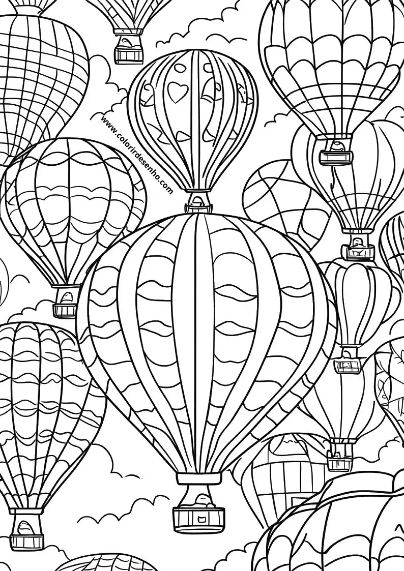 Balloon Coloring Page Outline 1