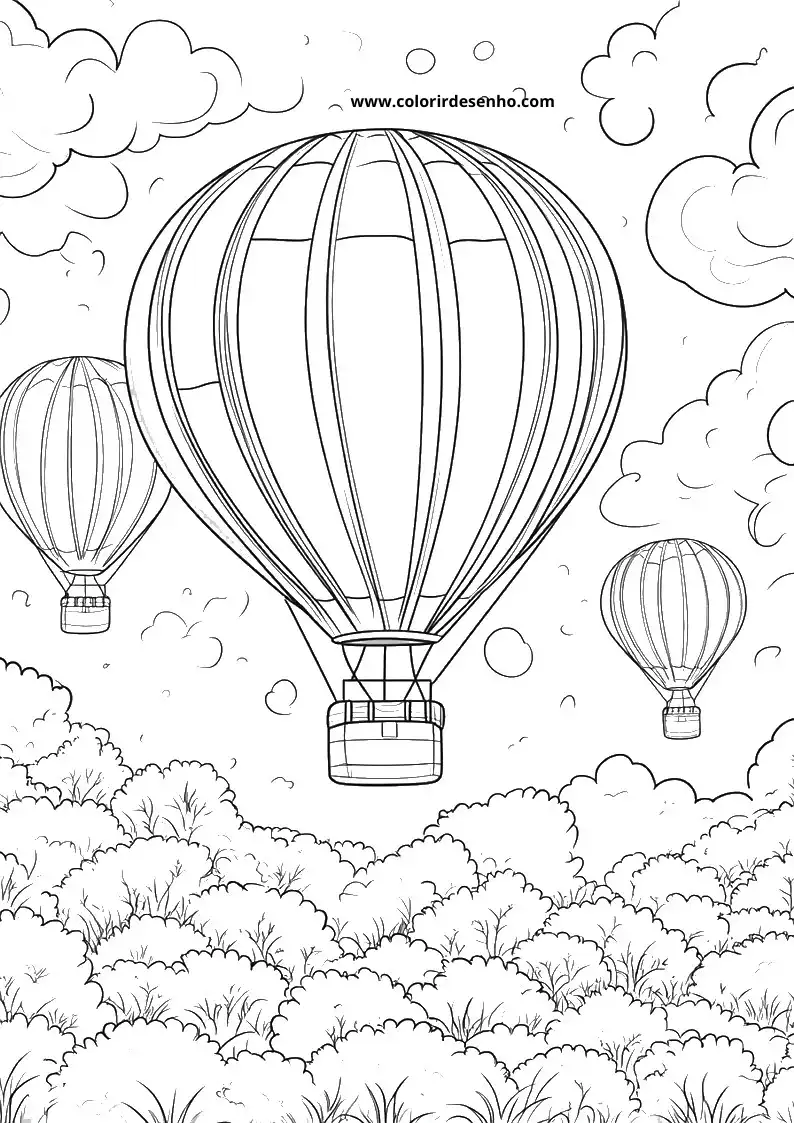 Balloon Coloring Page Outline 2