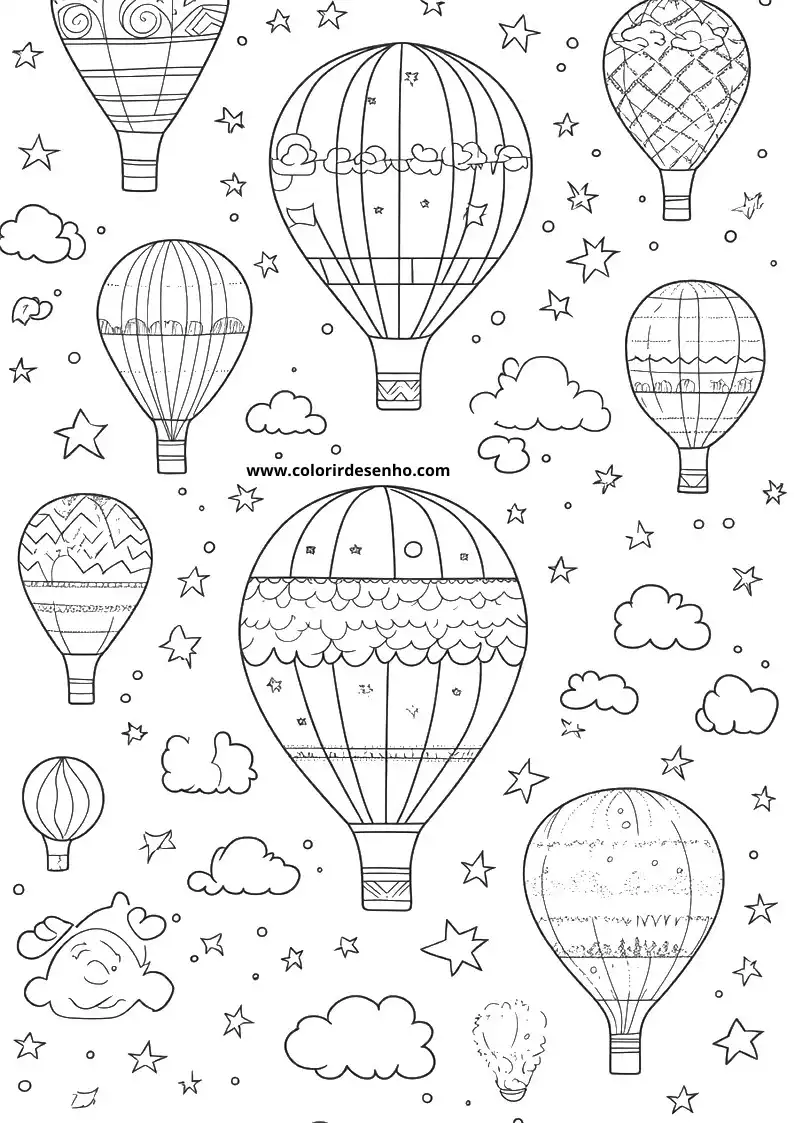 Balloon Coloring Page Outline 3