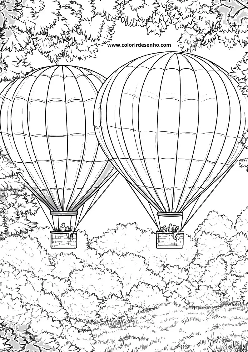 Balloon Coloring Page Outline 4