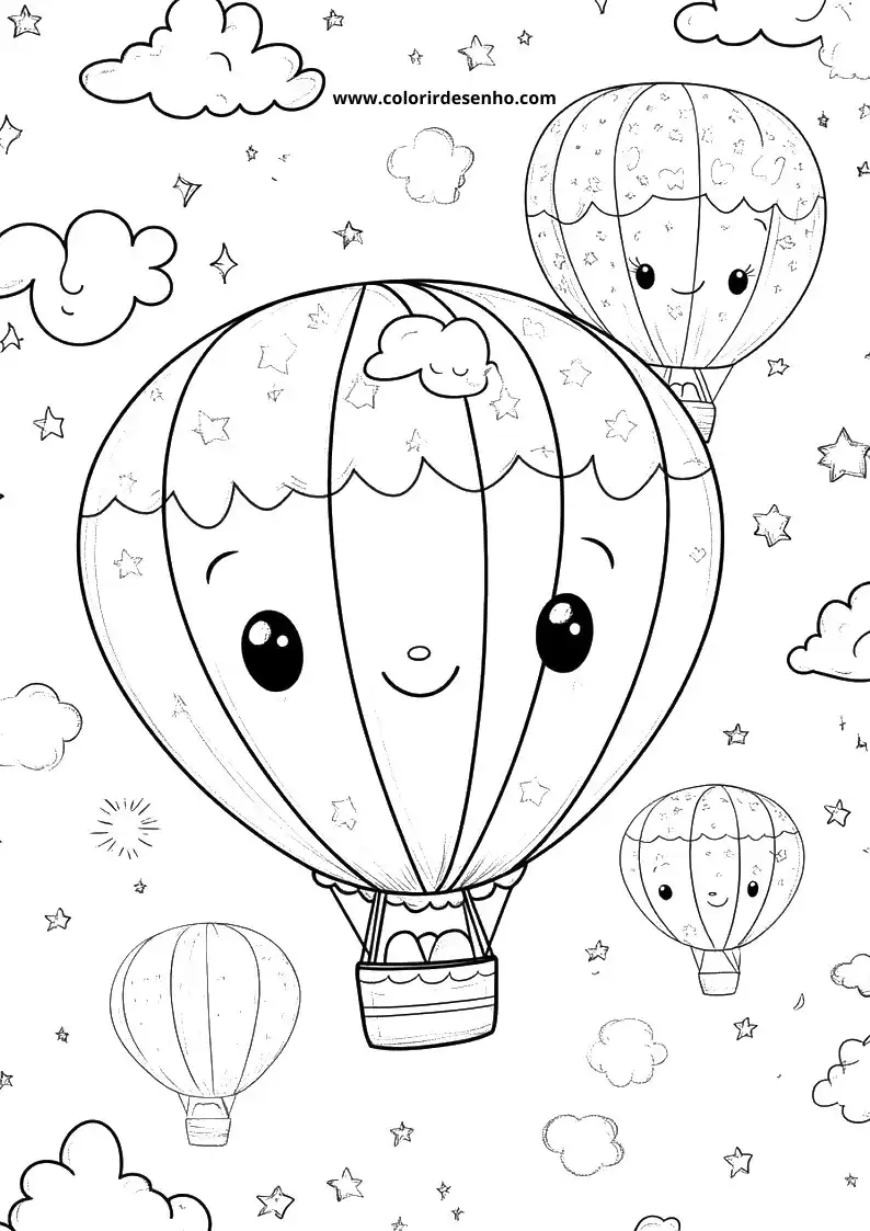 Balloon Coloring Page Outline 5