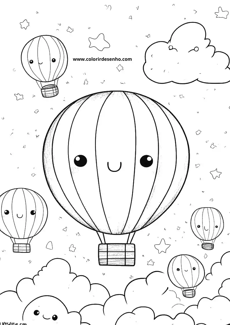 Balloon Coloring Page Outline 6