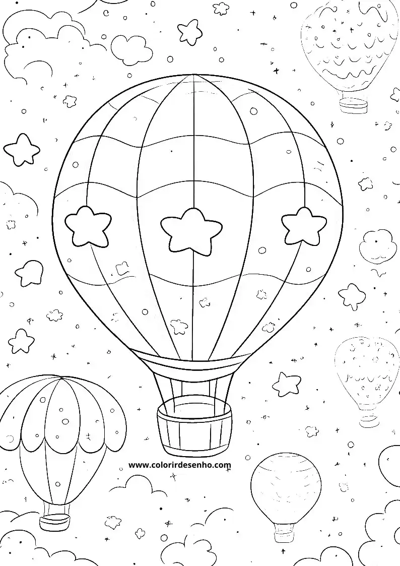 Balloon Coloring Pages For Kids And Adults 4