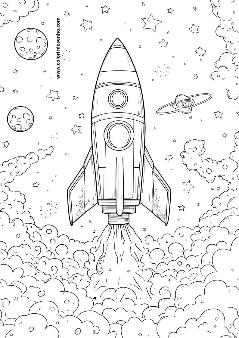 Beautiful Rocket Coloring Pages 8