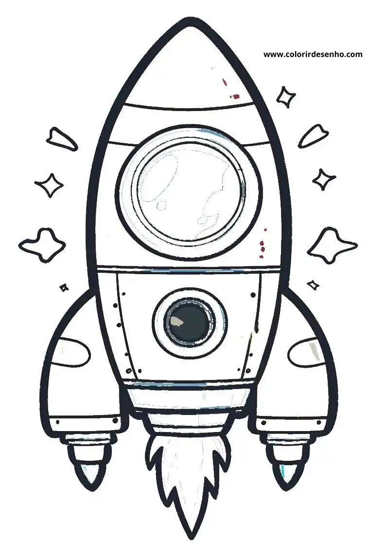 Cute Rocket Coloring Pages 4