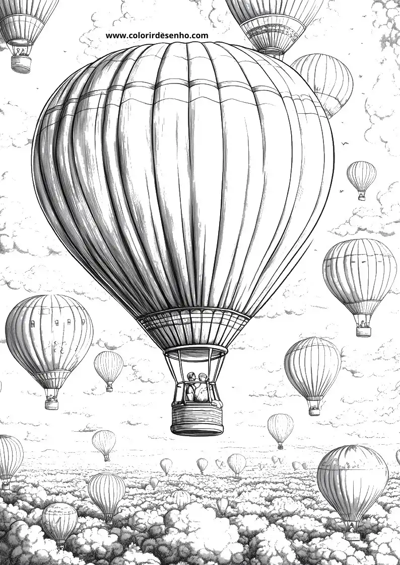 Free Balloon Coloring Pages Download 3