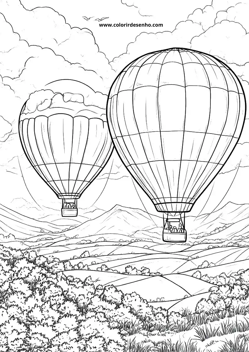 Free Printable Balloon Coloring Pages in PDF 1