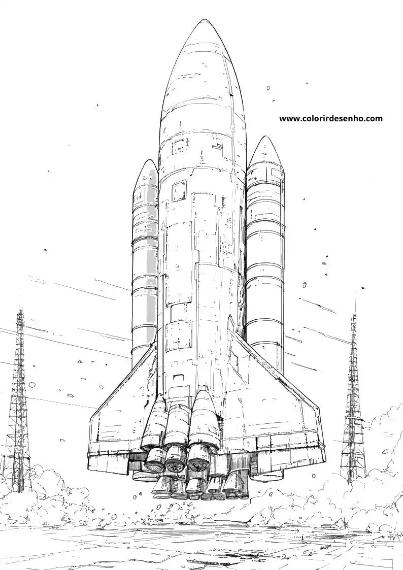 Free Printable Rocket Coloring Pages in PDF 2
