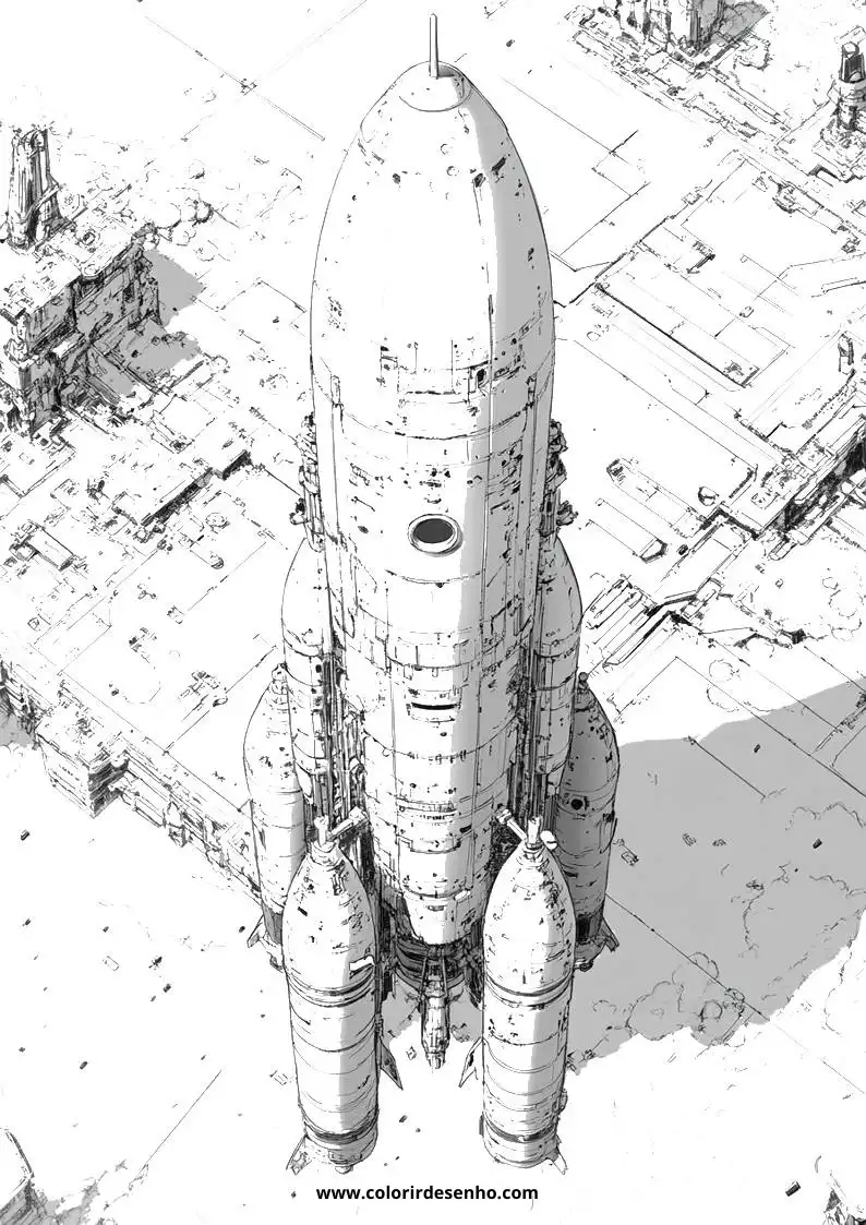 Free Printable Rocket Coloring Pages in PDF 4
