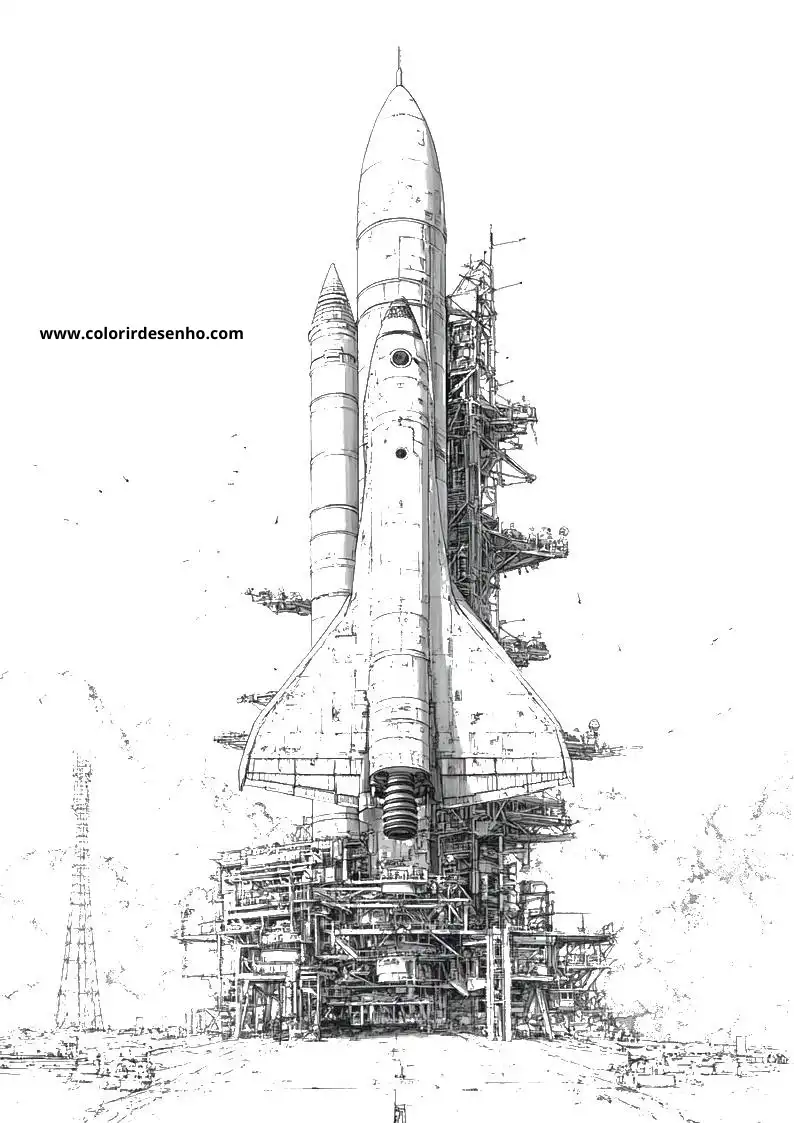 Free Printable Rocket Coloring Pages in PDF 5
