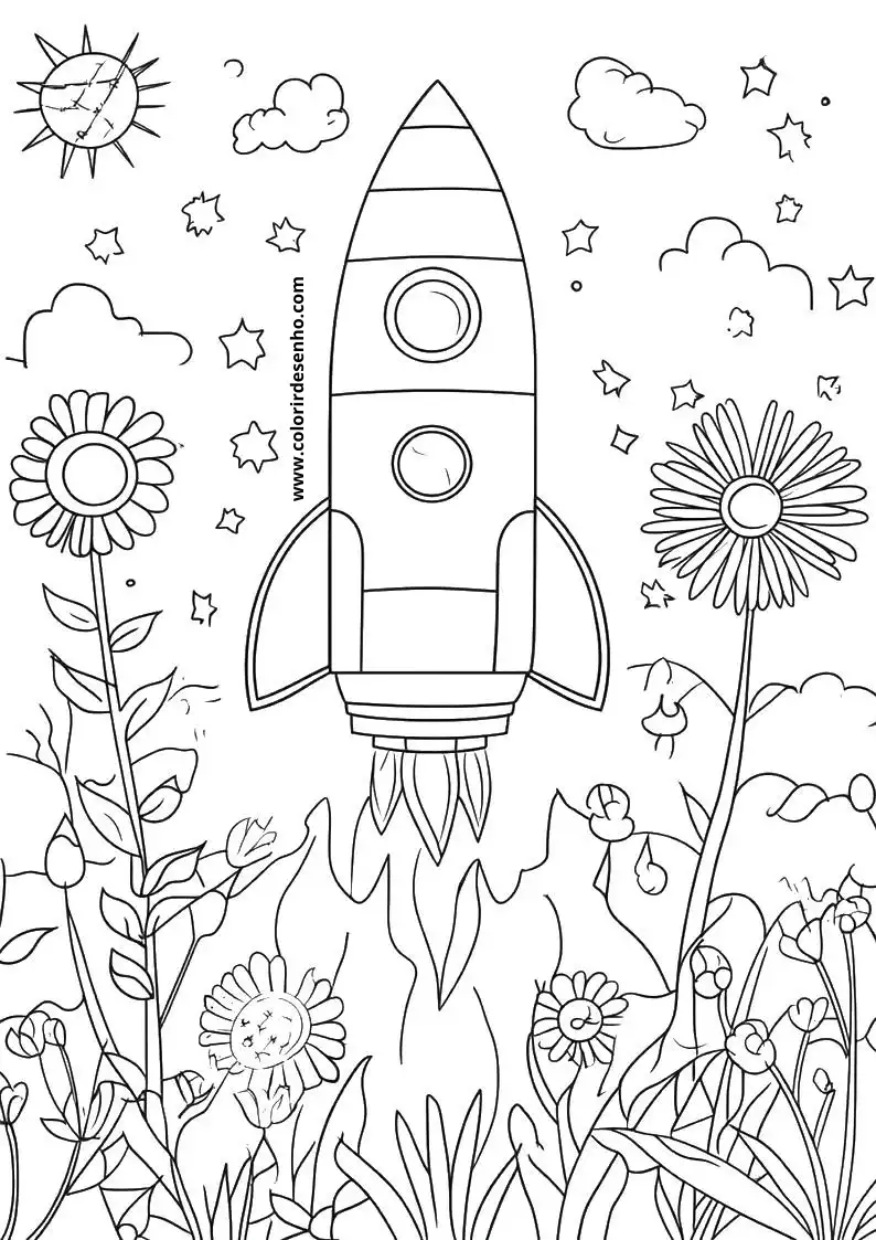Printable Rocket Coloring Pages 5