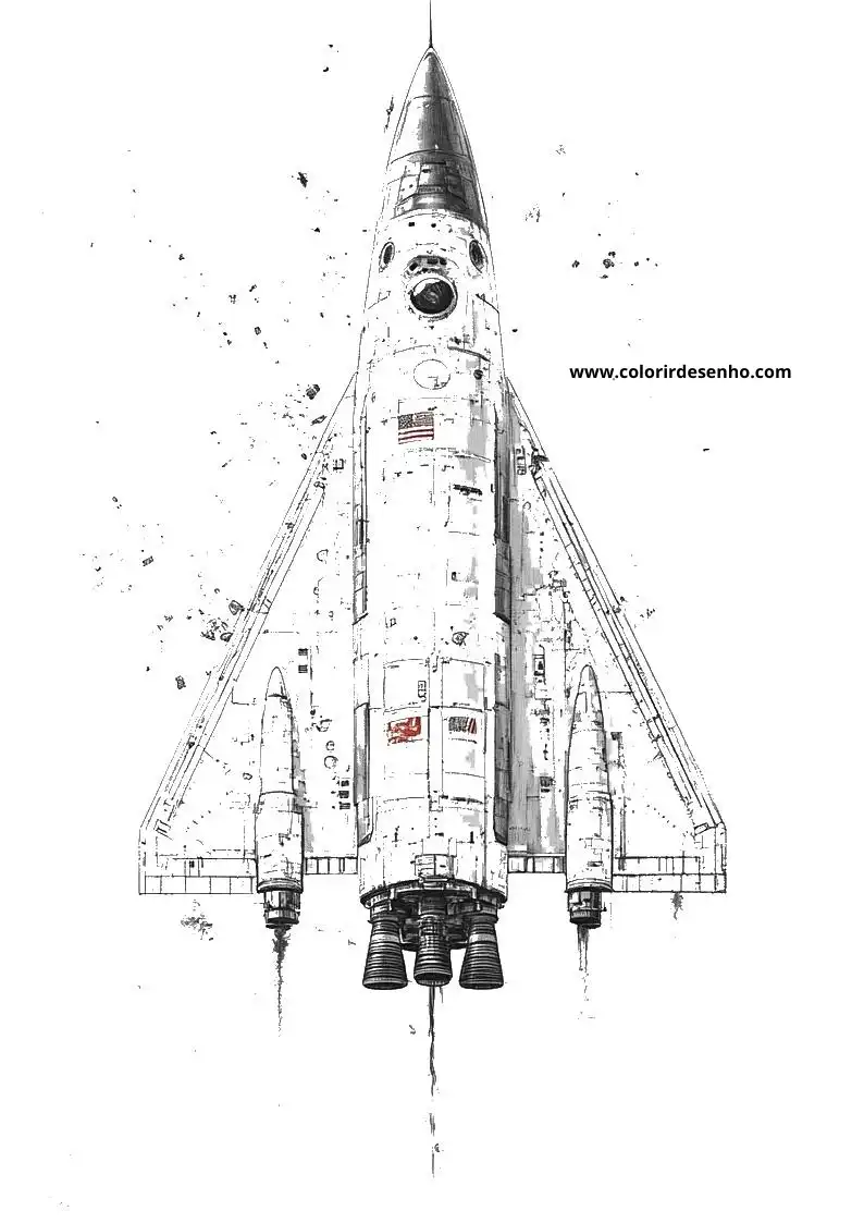 Rocket Coloring Sheet 7